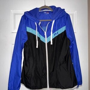 Fila Women's Vibrant Blue and Black windbreaker Jacket